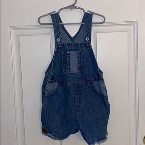 Super Cute Denim Overall Shorts w/Cherries Sz 5T